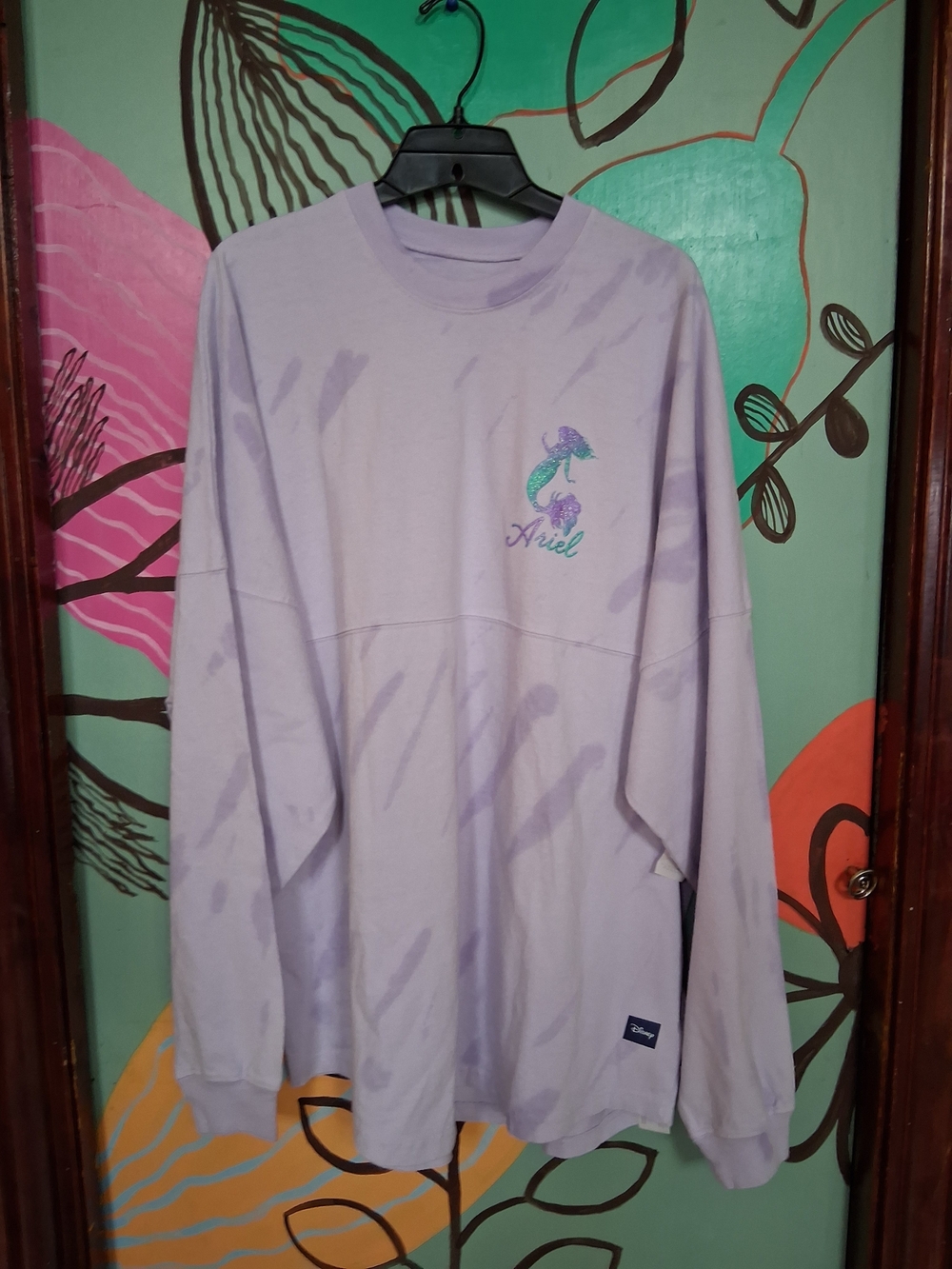 NWT Disney Lilac Ariel Long Sleeve Shirt - Green & Purple Mermaid Accent Sz L
